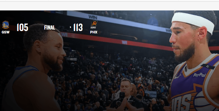 Phoenix Suns vs Golden State Warriors Match Player Stats