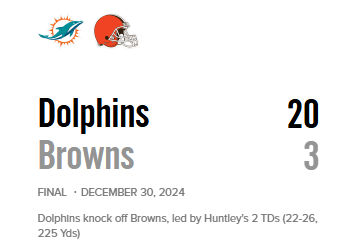 Miami Dolphins vs. Cleveland Browns