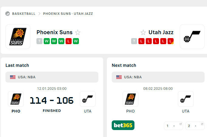 Phoenix Suns vs. Utah Jazz